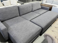 Fabric sectional with Storage Ottoman - NEW