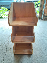 3 tier bamboo shelf/bin