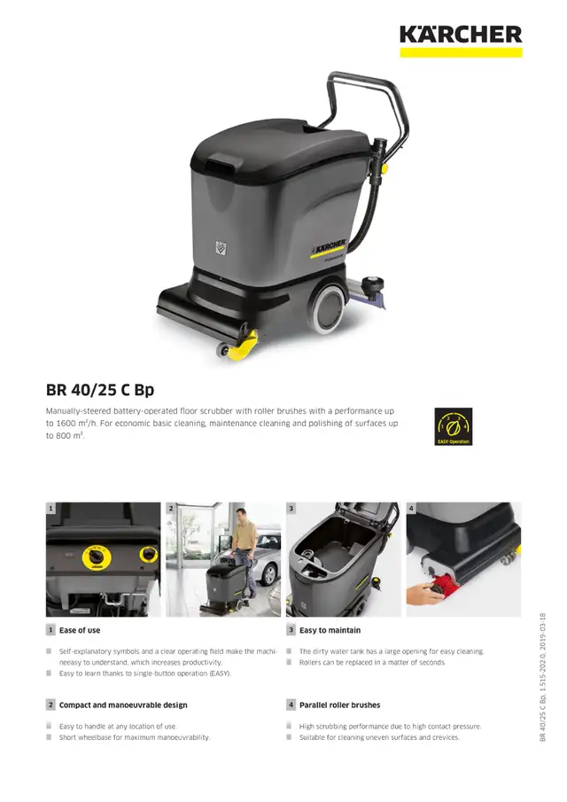 Karcher BR 40/25 C Commercial Floor Scrubber | 16" Roller Brush in Other in City of Toronto - Image 9
