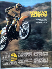 1980 Yamaha YZ250G Cycle Test Multipage Original Article 