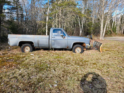 84 chev square body plow truck