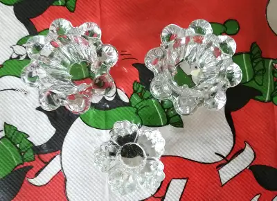 3 KIG crystal glass candle sticks Indonesia, View more