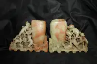 Soap Stone  Monkey Carved vases