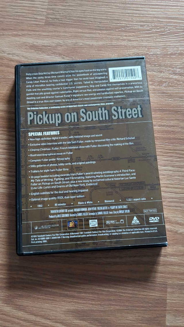 Pickup on South Street Criterion DVD, 1953 in CDs, DVDs & Blu-ray in Bedford - Image 2