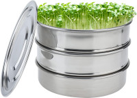 Stainless Steel Stackable Seed Sprouting Tray Set