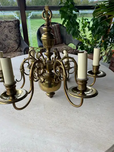 Antique Flemish Brass Chandelier , View more