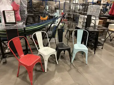 FDW Metal Dining Chairs Set of 4 Indoor Outdoor Chairs Patio Chairs Kitchen Metal Chairs 18 Inch Sea...