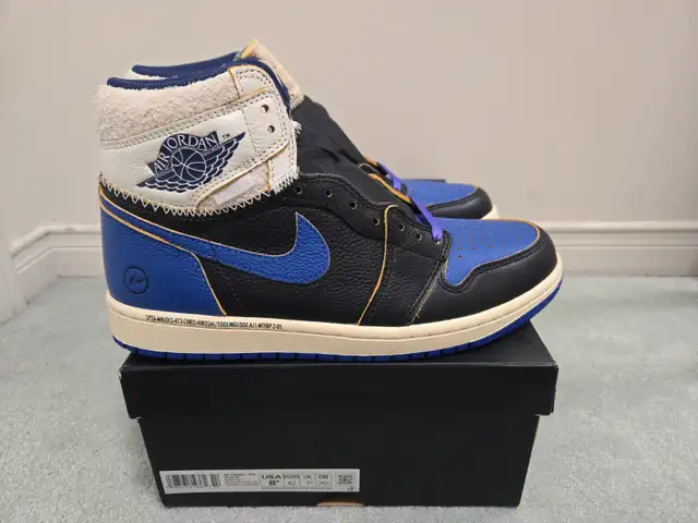 US 8.5 - Nike Air Jordan 1 High Union Fragment Sport Royal