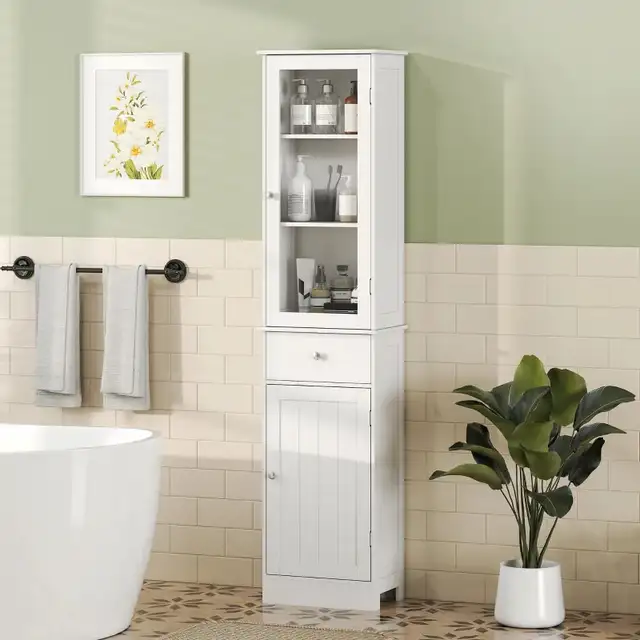 Tall Bathroom Cabinet. White Color in Bathwares in Markham / York Region - Image 2