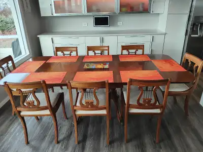 Dining Room Set with 8 Lyre Back Chairs - Creston, View more