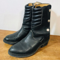 Vintage boulet unisex leather motorcycle boots