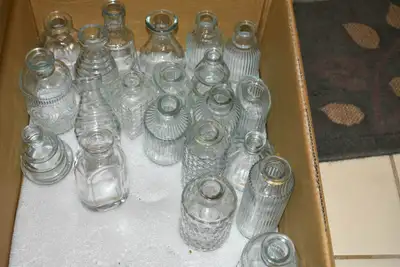 Decorative antique glass bud vases, View more