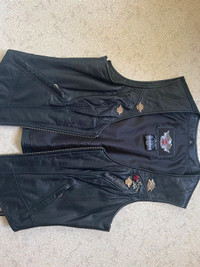 Harley Davidson leather vest for women size large
