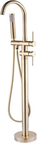 Senlesen® Floor Mounted Tub Filler Faucet with Handshower gold