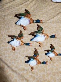 Rare Complete Set Of 5 Beswick Flying Ducks
