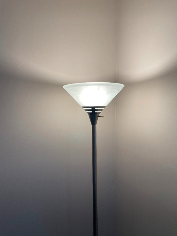 70'' Brushed Silver Torchiere Floor Lamp in Indoor Lighting & Fans in London