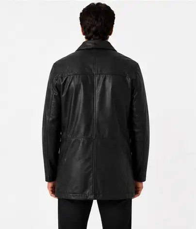 Men’s Classic Black Leather Coat 4XL in Men's in Oshawa / Durham Region - Image 4