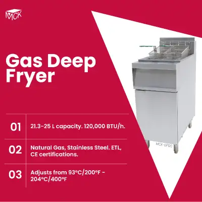 Commercial Gas Deep Fryer  (Natural Gas)