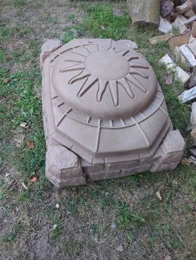 has a crack on the out side that doesnt affect the function and inside is still water tight if used...