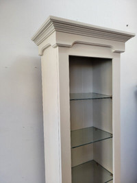 Ornate Painted Shelving Unit with Glass Shelves