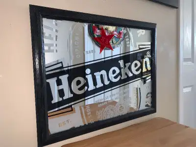 Vintage Heineken Beer Bar Mirror Excellent Condition, View more