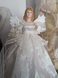New graceful angel with porcelain head and hands