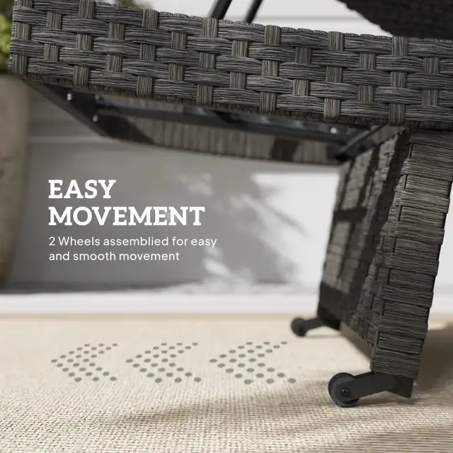 Rattan Folding Outdoor Lounger Chair Recliner with 5-Level Adjus in Chairs & Recliners in Markham / York Region - Image 8