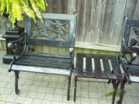 vintage cast iron chairs and tables* fantastic condition
