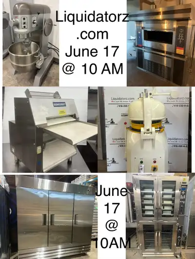 Monthly online auction coming up on June 17 @ 10 AM / Wednesday ; Huge Bakery • Meat Shop • Supermar...