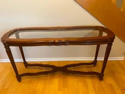 Cherry wood console table, View more