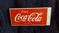 Coca Cola Refrigerator Topper Sign Metal 1960s
