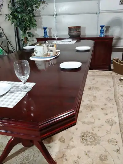 PRO DELIVERY - Solid Wood Giguère & Morin Sidebord &Pedestal tbl, View more