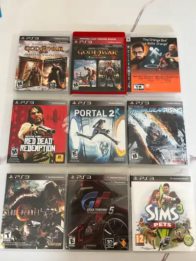 God of War Origins Collection - $30 God of War Collection - $10 The Orange Box - $25 Red Dead Redemp...