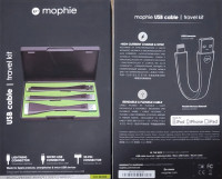 2X Mophie USB Cable Travel Kit-30 Pin, Lightning, Micro USB