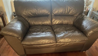 Leather black leve seat sofa