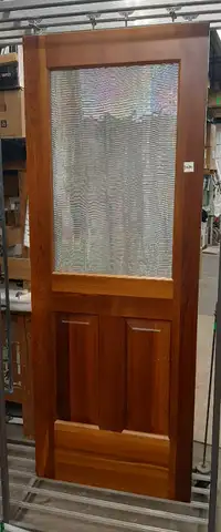 Wooden Door 34 inch x 80 inch with Iridescent Insert