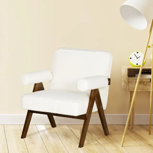 Cashmere Accent Chair Armchair with Wide Seat and Soft Padded Ar in Chairs & Recliners in Markham / York Region - Image 10