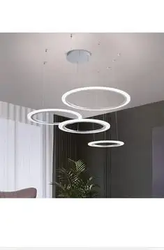 ROYAL PEARL Modern Chandelier LED 4-Rings Circular Pendant Light, View more