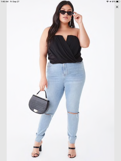 Plus Size V-Wire Chiffon Tube Top, View more