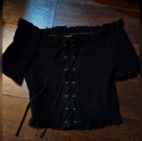 RUE 21 corset off shoulder crop top  - large