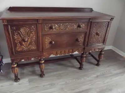 Antique Oak Dining Room Suite, View more