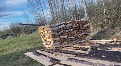 Selling cut and split birch All pieces are cut around 16" to 20" in length For a pick up truck load...
