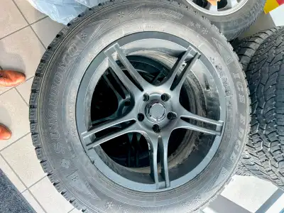 I'm selling a winter tire package that came off a 2024 Hyundai Santa Fe. The tire size is 245/60 R18...