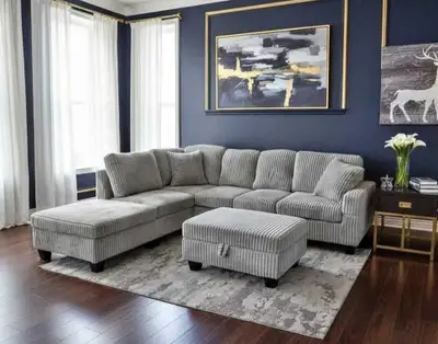 Sectional Couch with Ottoman, View more