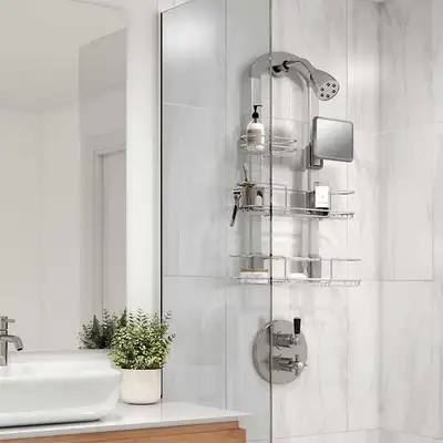 Shower Caddy & Mirror Fits on Any Shower Head or Door, View more