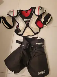 Youth Small Bauer Shoulder Pads and Pants