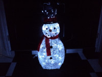 DECORATION ~ LARGE (38") LIGHT UP SNOWMAN w/ BRIGHT NEW LIGHTS!