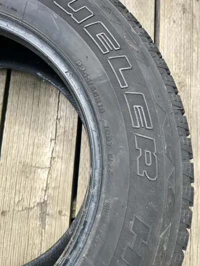 Allseason 4 tires Bridgestone Dueller H/L 85 % (see pictures) came off SUV, need gone 100 dollars ,...