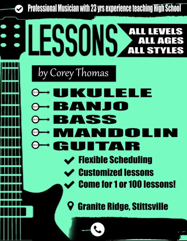 Guitar/Mandolin/Banjo/Ukulele/Bass Lessons64728277408899120