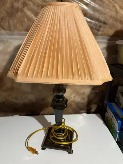Classic Table Lamp with Pleated Shade, View more
